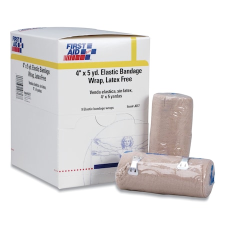 First Aid Only Reusable Elastic Bandage Wrap, 4" x 15 ft, PK9, 6PK 5-903/J617